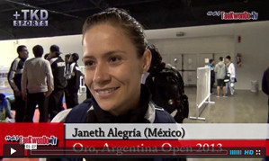 “MasTaekwondo TV” entrevistó al atleta Janeth Alegría de México, quien consiguió el pasado fin de semana (31 de agosto y 1 de septiembre), la medalla de Oro en la categoría sénior -49 Kg. en el “1er Argentina Open” (G-1), realizado en la ciudad de Buenos Aires.