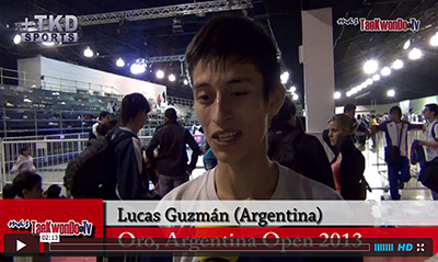 “MasTaekwondo TV” entrevistó al atleta Lucas Guzmán de Argentina, quien consiguió el pasado fin de semana (31 de agosto y 1 de septiembre), la medalla de Oro en la categoría sénior -58 Kg. en el “1er Argentina Open” (G-1), realizado en la ciudad de Buenos Aires.