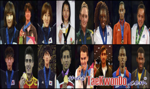 Los diez mejores ranqueados del mundo de cada categoría correspondientes al mes de Octubre del 2013 según lo reflejado por la World Taekwondo Federation (WTF).