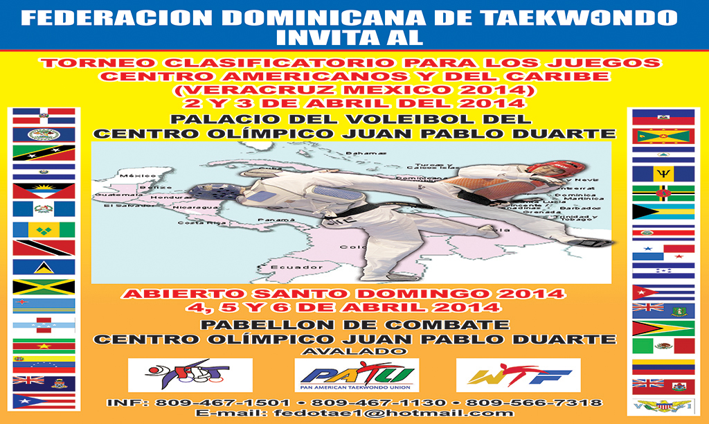 En el próximo mes de abril podremos disfrutar de un nuevo evento que sumará puntos para el Ranking oficial de la WTF, en este caso se llevará adelante en la capital de la bella República Dominicana.