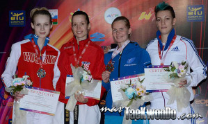 European Senior Taekwondo Championships, podio F-53 Kg