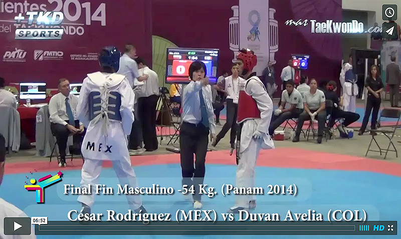 Final de la división FIN Masculino -54 Kg. Cesar Rodríguez (MEX) vs. Duvan Avella (COL)