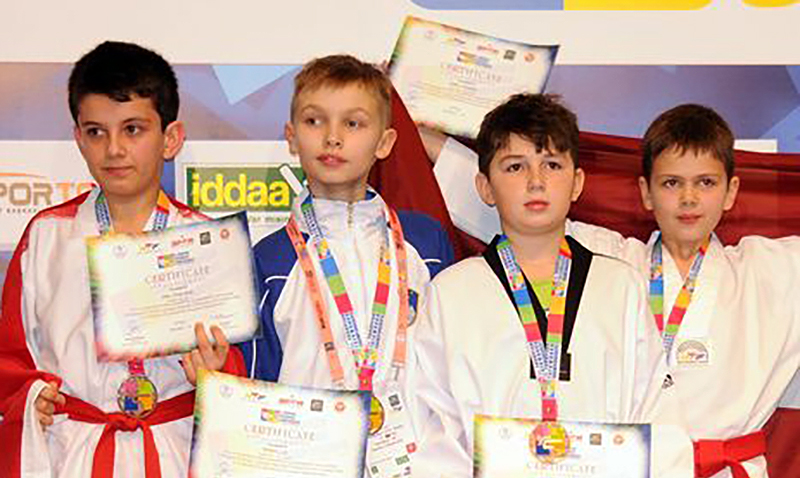 Podio del 1st European Kids Taekwondo Championships 2015