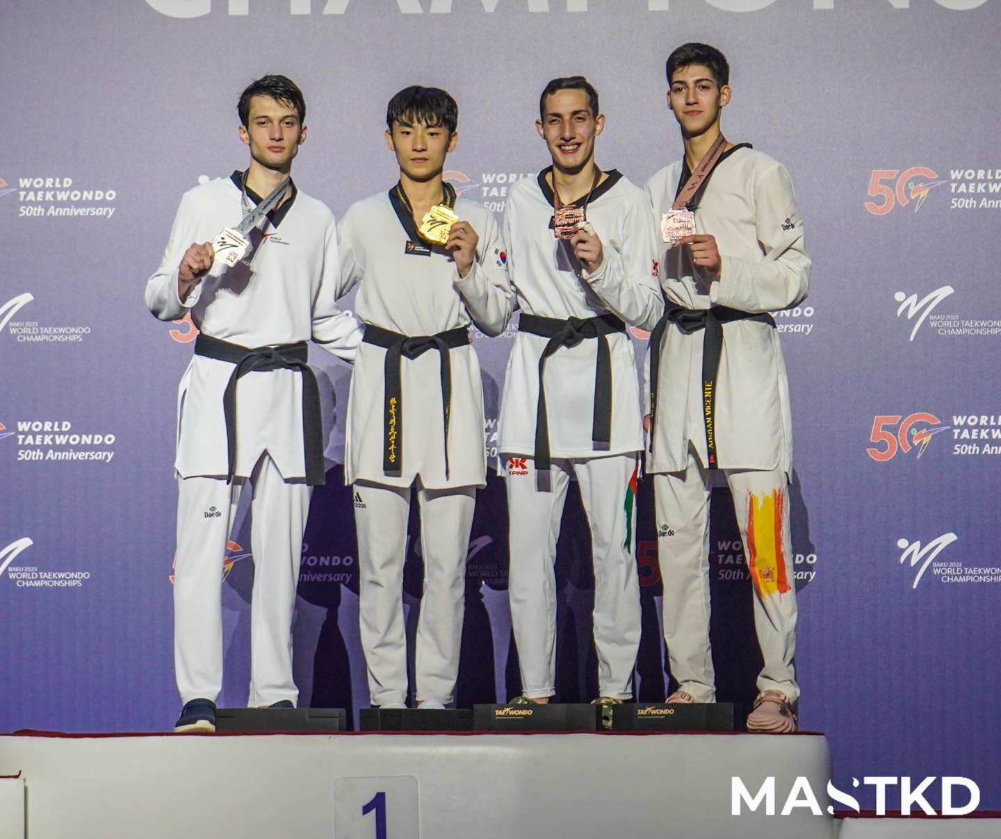 Double delight for France and gold for Korea on day 2 of Baku 2023 World Taekwondo Championships